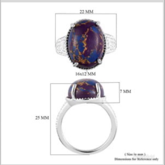 Mojave Purple Turquoise Ring Platinum Bond Brass - Picture 5 of 9